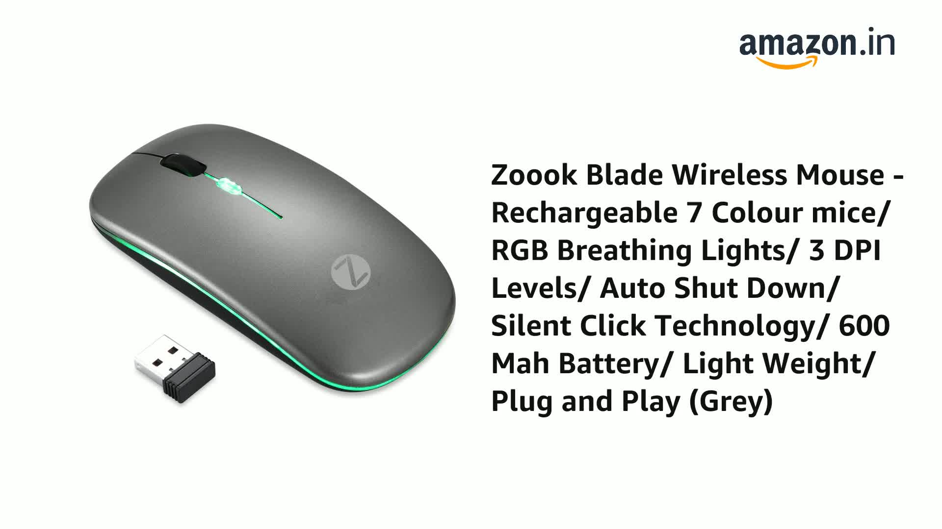 Amazon.in: Buy Zoook Blade Wireless Mouse -Rechargeable 7 Colour